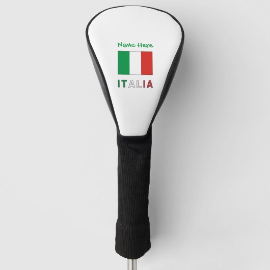 Italia Bandiera Italiana Groene Personalisatie Golfheadcover (Voorkant)