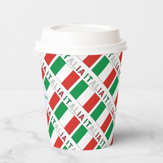 Italia Bandiera Italiana Tegelgroen Gepersonalisee Papieren Bekers (Links)