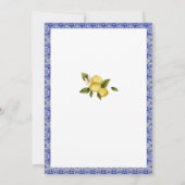 Italia Blue Waterverf Citroen Save the Date Kaart (Achterkant)