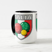 Italia Bocce Shield 15 oz Ringer Mok (Voorkant links)