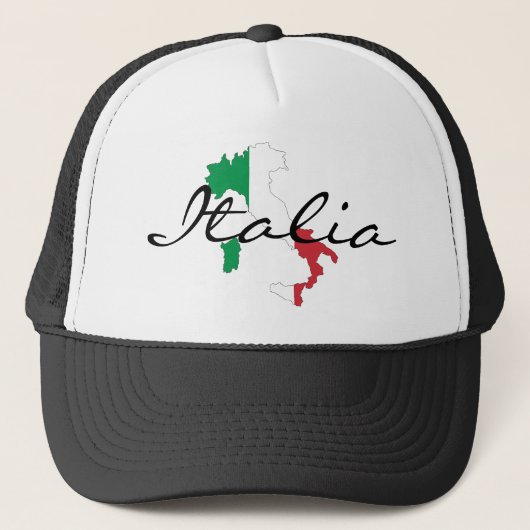 Italia Boot of Italy Italiaanse vlag Trucker's Pet (Voorkant)