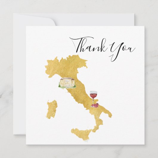 Italia bruidskaarten bedankt kaart (Voorkant)