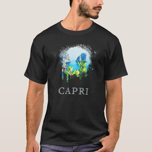 *~* ITALIA CAPRI Italiaanse Artsy T-Shirt Island (Voorkant)
