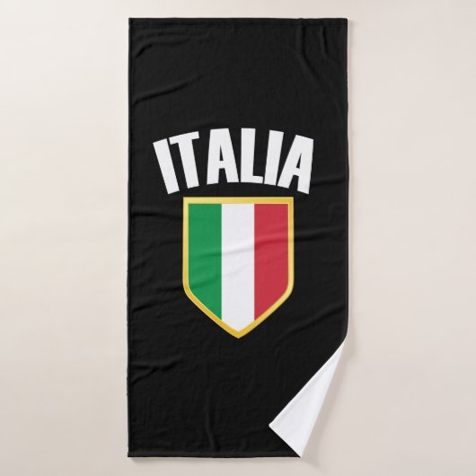 Italia Crest Italië Vlag Voetbal Badhanddoek (Badhanddoek)