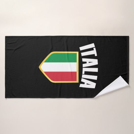 Italia Crest Italië Vlag Voetbal Badhanddoek (Badhanddoek)