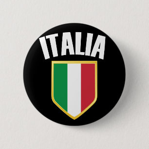 Italia Crest Italië Vlag Voetbal Ronde Button 5,7 Cm