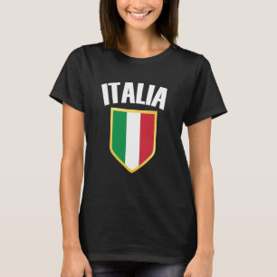 Italia Crest Italië Vlag Voetbal T-shirt