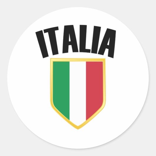 Italia Crest Italy Flag Ronde Sticker (Voorkant)