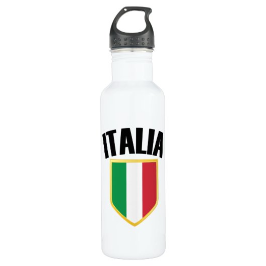Italia Crest Italy Flag Waterfles (Voorkant)