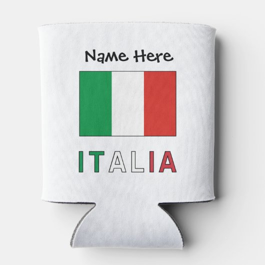 Italia e Bandiera Italiana con il Tuo Nome Blikjeskoeler (Achterkant)