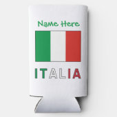 Italia e Bandiera Italiana con il Tuo Nome Seltzer Blikjeskoeler (Achterkant)