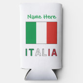 Italia e Bandiera Italiana con il Tuo Nome Seltzer Blikjeskoeler (Voorkant)