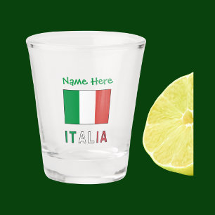 Italia e Bandiera Italiana con il Tuo Nome Shot Glas