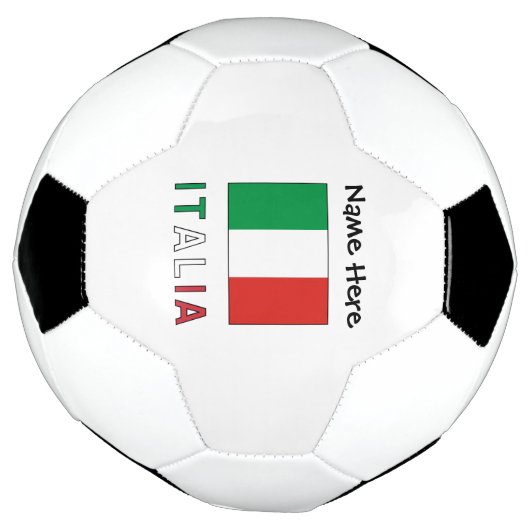Italia e Bandiera Italiana con il Tuo Nome Soccer Voetbal (Gedraaid)
