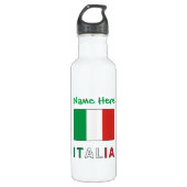 Italia e Bandiera Italiana con il Tuo Nome Waterfles (Voorkant)