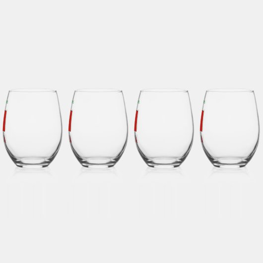 Italia e Bandiera Italiana Groene Personalisatie Wijnglas Zonder Voet (Links)