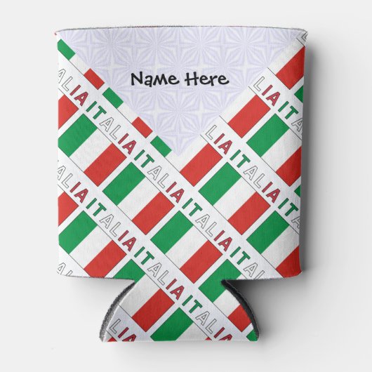 Italia e Bandiera Italiana Met Jouw naam Blikjeskoeler (Voorkant)