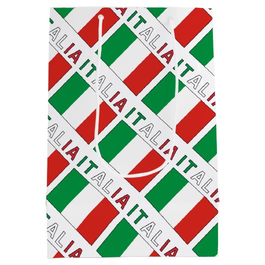 Italia e Bandiera Italiana Met Jouw naam Medium Cadeauzakje (Achterkant)