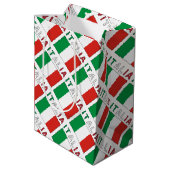 Italia e Bandiera Italiana Met Jouw naam Medium Cadeauzakje (Achterkant Gekanteld)