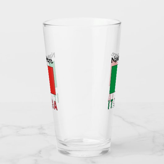 Italia e Bandiera Italiana Personalized Glas (Rechts)
