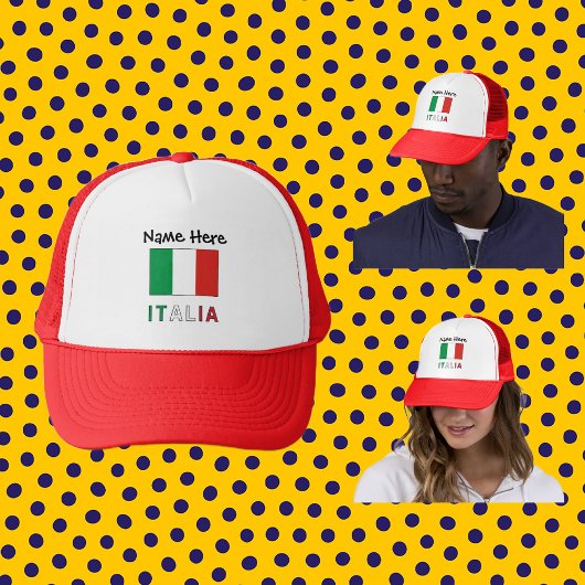 Italia e Bandiera Italiana Personalized Trucker Pet