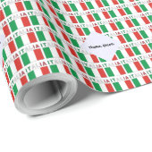 Italia e Bandiera Italiana Tiled Personalized Cadeaupapier (Rol Hoek)