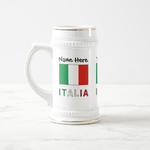 Italia en Italiaanse Vlag Gepersonaliseerd Bierpul