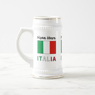 Italia en Italiaanse Vlag Gepersonaliseerd Bierpul