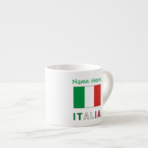 Italia en Italiaanse Vlag Green Personalisatie  Espresso Kop