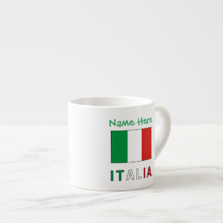 Italia en Italiaanse Vlag Green Personalisatie Espresso Kop