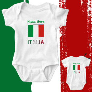 Italia en Italiaanse Vlag Green Personalisatie Romper