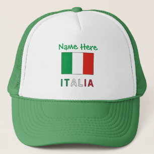 Italia en Italiaanse Vlag Green Personalisatie  Trucker Pet
