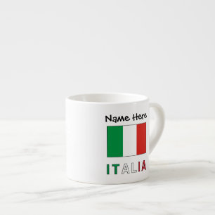 Italia en Italiaanse Vlag met Jouw Naam Espresso Kop