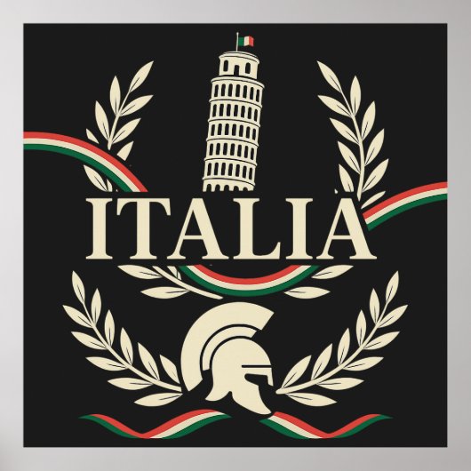 Italia Erfgoed Crest Poster (Voorkant)