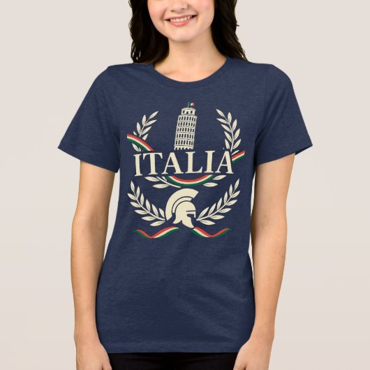 Italia Erfgoed Crest Tri-Blend Shirt (Voorkant)