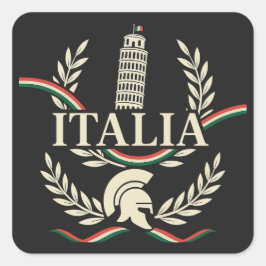 Italia Erfgoed Crest Vierkante Sticker