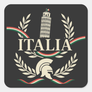Italia Erfgoed Crest Vierkante Sticker