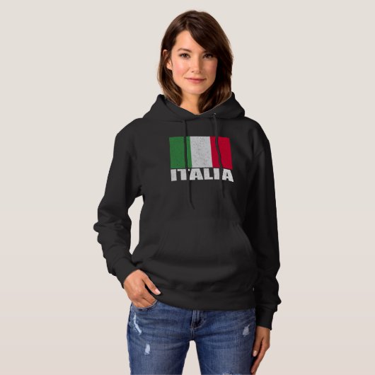 Italia Flag Grunge  Souvenir Italië Hoodie (Voorkant volledig)