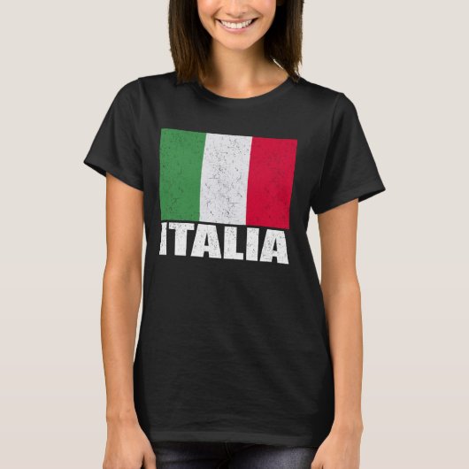 Italia Flag Grunge  Souvenir Italië T-shirt (Voorkant)