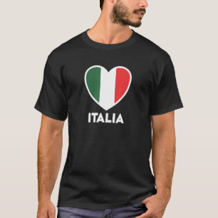 Italia Flag Heart Green White Red T-shirt