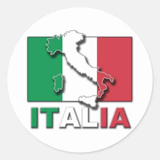 Italia Flag Land Ronde Sticker (Voorkant)