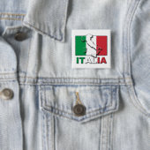 Italia Flag Land Vierkante Button 5,1 Cm (In situ)