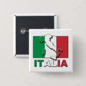 Italia Flag Land Vierkante Button 5,1 Cm (Voorkant /achterkant)