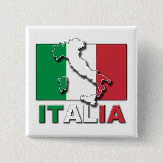 Italia Flag Land Vierkante Button 5,1 Cm (Voorkant)