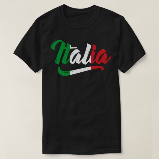 Italia Flag Script Italië Italiaans erfgoed G T-shirt (Design voorkant)