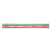 Italia Flag Stripes on White Satin Ribbon Satijnen Lint (Voorkant)