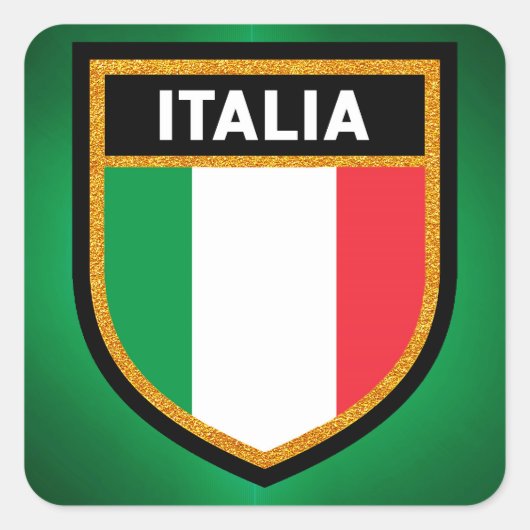 Italia Flag Vierkante Sticker (Voorkant)