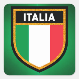 Italia Flag Vierkante Sticker
