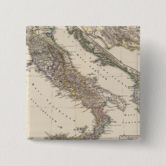 Italia, Gallia cisalpina, Sicilia, Sardinië Vierkante Button 5,1 Cm (Voorkant)