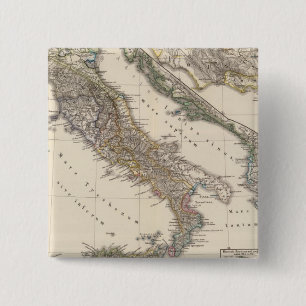 Italia, Gallia cisalpina, Sicilia, Sardinië Vierkante Button 5,1 Cm